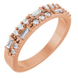14K Gold Straight Baguette Natural Diamond Anniversary Band – 1/3 CTW - Rose Gold