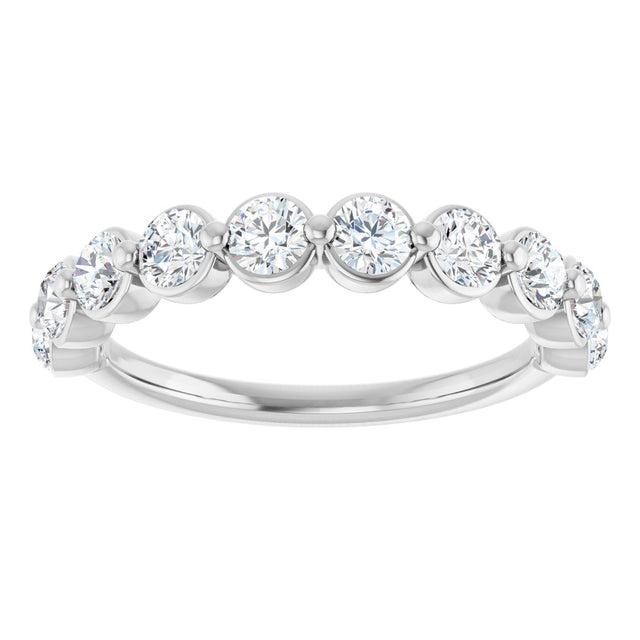 Platinum Natural Diamond Shared-Prong Anniversary Band – 5/8–9/10 CTW - view 8