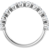 14K Gold Natural Diamond Shared-Prong Anniversary Band – 5/8–9/10 CTW - White Gold - view 7