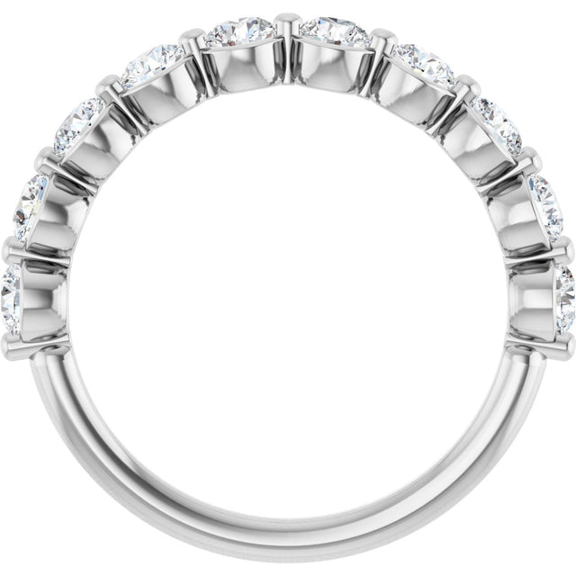 Platinum Natural Diamond Shared-Prong Anniversary Band – 5/8–9/10 CTW - view 7