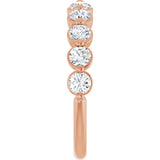 14K Gold Natural Diamond Shared-Prong Anniversary Band – 5/8–9/10 CTW - Rose Gold - view 9