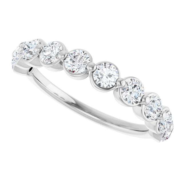 Platinum Natural Diamond Shared-Prong Anniversary Band – 5/8–9/10 CTW - view 10