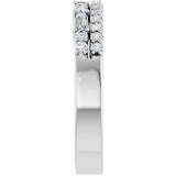 14K Gold Straight Baguette Natural Diamond Double Row Anniversary Band – 1/3 CTW - White Gold - view 4