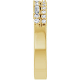 14K Gold Straight Baguette Natural Diamond Double Row Anniversary Band – 1/3 CTW - Yellow Gold - view 4