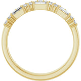 14K Gold Straight Baguette Natural Diamond Double Row Anniversary Band – 1/3 CTW - Yellow Gold - view 2