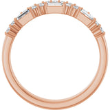 14K Gold Straight Baguette Natural Diamond Double Row Anniversary Band – 1/3 CTW - Rose Gold - view 2