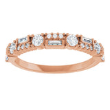 14K Gold Round Lab-Grown Diamond Anniversary Band – 3/8 CTW - Rose Gold - view 3