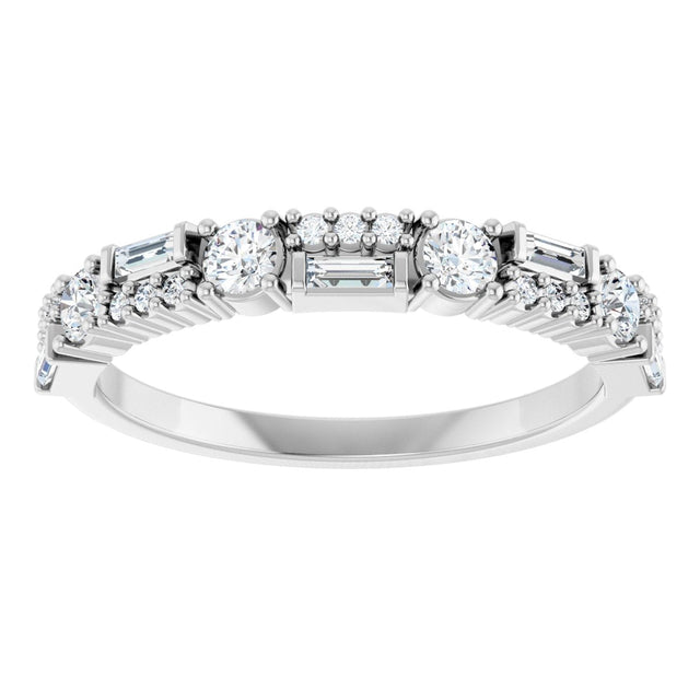 Platinum Round Lab-Grown Diamond Anniversary Band – 3/8 CTW - view 3