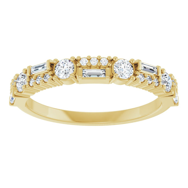 14K Gold Round Lab-Grown Diamond Anniversary Band – 3/8 CTW - Yellow Gold - view 3