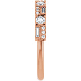 14K Gold Round Natural Diamond Anniversary Band – 3/8 CTW (Style 126383) - Rose Gold - view 4