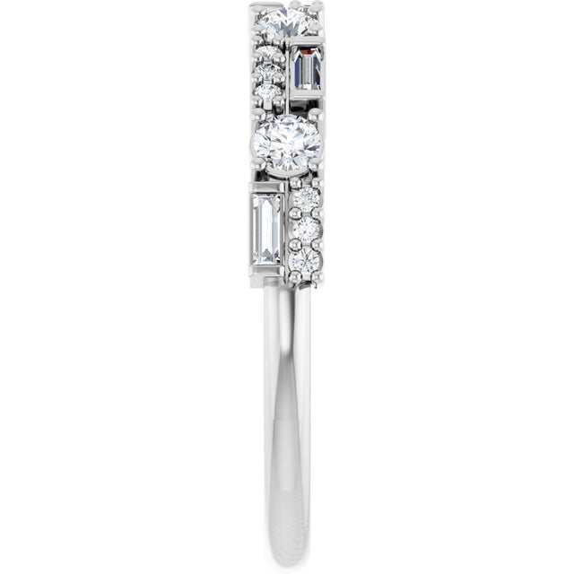 14K Gold Round Lab-Grown Diamond Anniversary Band – 3/8 CTW - White Gold - view 4