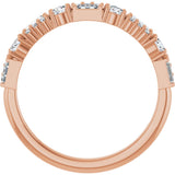 14K Gold Round Natural Diamond Anniversary Band – 3/8 CTW (Style 126383) - Rose Gold - view 2