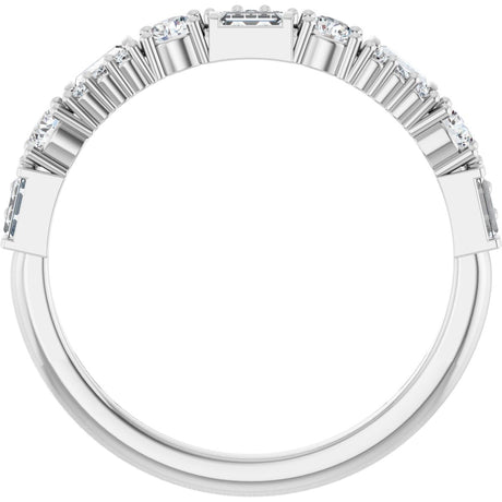 Platinum Round Natural Diamond Anniversary Band – 3/8 CTW (Style 126383) - view 2