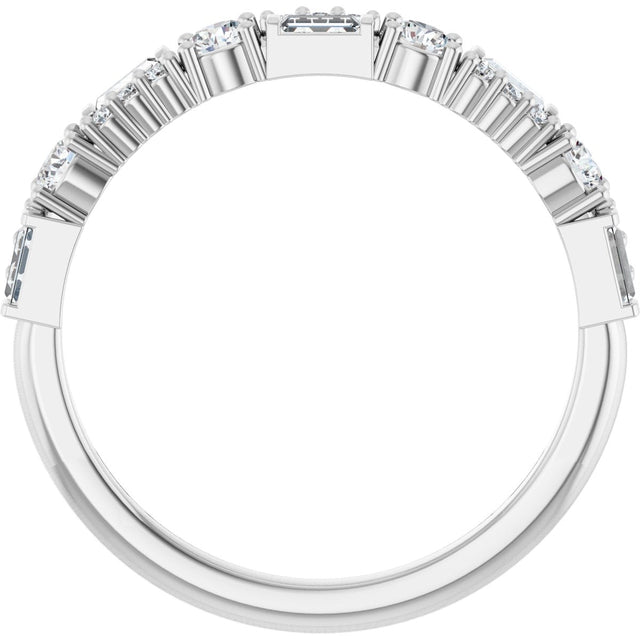 Platinum Round Lab-Grown Diamond Anniversary Band – 3/8 CTW - view 2