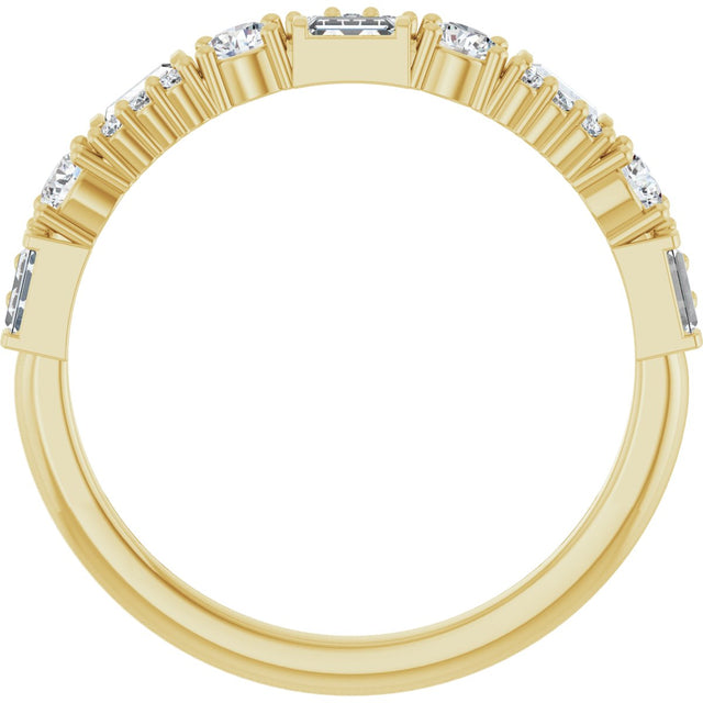 14K Gold Round Lab-Grown Diamond Anniversary Band – 3/8 CTW - Yellow Gold - view 2