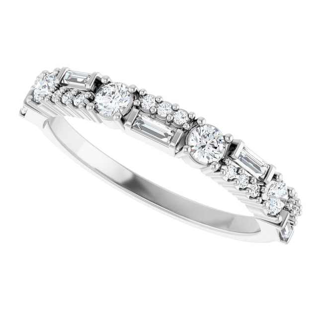 Platinum Round Lab-Grown Diamond Anniversary Band – 3/8 CTW - view 5