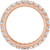 14K Gold Round Natural Diamond Shared-Prong Eternity Band – 2.5 mm Stones (1 3/8–1 1/2 CTW) .0 - Rose Gold - view 2
