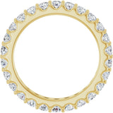 14K Gold Round Natural Diamond Shared-Prong Eternity Band – 2.5 mm Stones (1 3/8–1 1/2 CTW) .0 - Yellow Gold - view 2