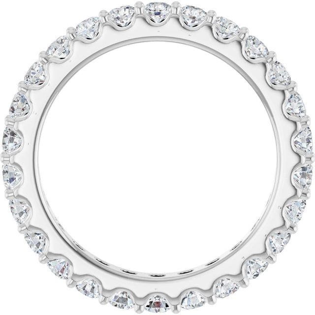 Platinum Round Natural Diamond Shared-Prong Eternity Band – 2.5 mm Stones (1 3/8–1 1/2 CTW) .0 - view 2
