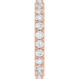 14K Gold Round Natural Diamond Shared-Prong Eternity Band – 2.5 mm Stones (1 3/8–1 1/2 CTW) .0 - Rose Gold - view 4