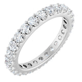 14K Gold Round Natural Diamond Shared-Prong Eternity Band – 2.5 mm Stones (1 3/8–1 1/2 CTW) .0 - White Gold