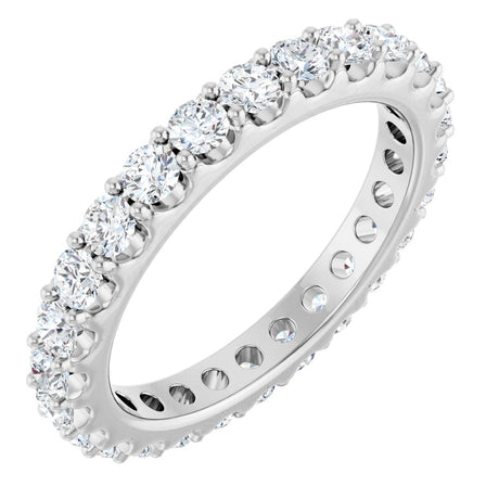 Platinum Round Natural Diamond Shared-Prong Eternity Band – 2.5 mm Stones (1 3/8–1 1/2 CTW) .0