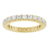 14K Gold Round Natural Diamond Shared-Prong Eternity Band – 2.5 mm Stones (1 3/8–1 1/2 CTW) .0 - Yellow Gold - view 3