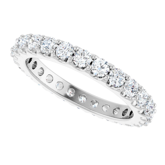 Platinum Round Natural Diamond Shared-Prong Eternity Band – 2.5 mm Stones (1 3/8–1 1/2 CTW) .0 - view 5