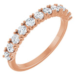 14K Gold Round Lab-Grown Diamond Anniversary Band – 3/8–5/8 CTW - Rose Gold