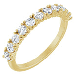 14K Gold Round Natural Diamond Anniversary Band – 1/3–5/8 CTW - Yellow Gold