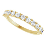 14K Gold Round Natural Diamond Anniversary Band – 1/3–5/8 CTW - Yellow Gold - view 5