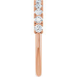 14K Gold Round Natural Diamond Anniversary Band – 1/3–5/8 CTW - Rose Gold - view 4