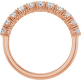 14K Gold Round Natural Diamond Anniversary Band – 1/3–5/8 CTW - Rose Gold - view 2