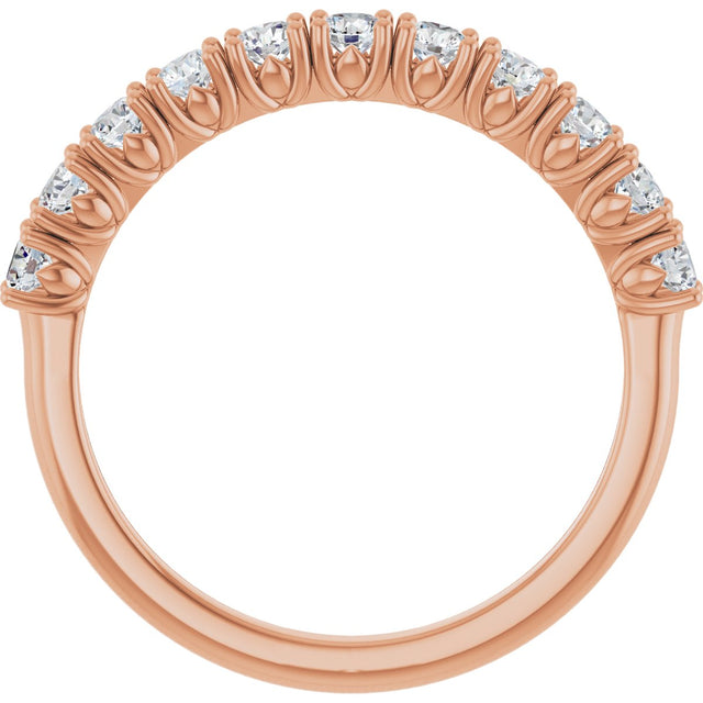 14K Gold Round Lab-Grown Diamond Anniversary Band – 3/8–5/8 CTW - Rose Gold - view 2