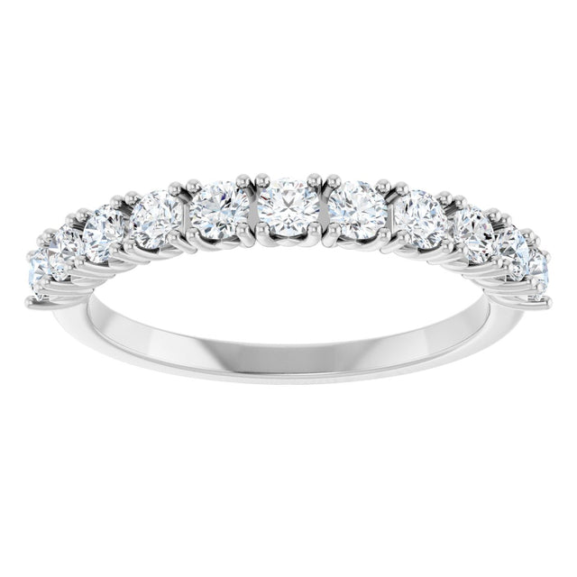 14K Gold Round Lab-Grown Diamond Anniversary Band – 3/8–5/8 CTW - White Gold - view 3
