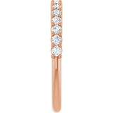 14K Gold Round Natural Diamond Milestone Anniversary Band – 1/6–5/8 CTW - Rose Gold - view 4