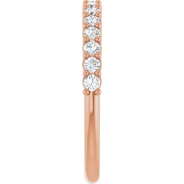 14K Gold Round Lab-Grown Diamond Milestone Anniversary Band – 1/6–3/8 CTW - Rose Gold - view 4