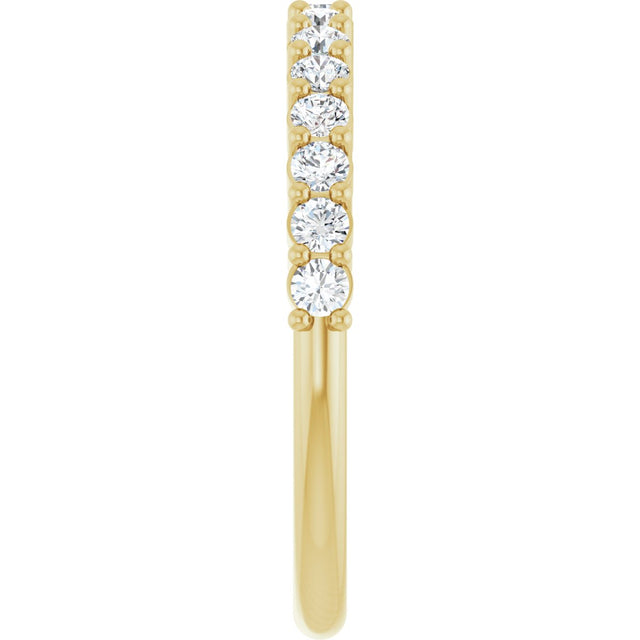 14K Gold Round Natural Diamond Milestone Anniversary Band – 1/6–5/8 CTW - Yellow Gold - view 4