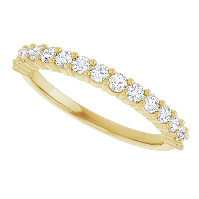 14K Gold Round Natural Diamond Milestone Anniversary Band – 1/6–5/8 CTW - Yellow Gold - view 5