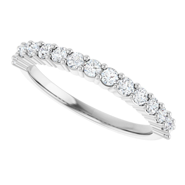 14K Gold Round Lab-Grown Diamond Milestone Anniversary Band – 1/6–3/8 CTW - White Gold - view 5
