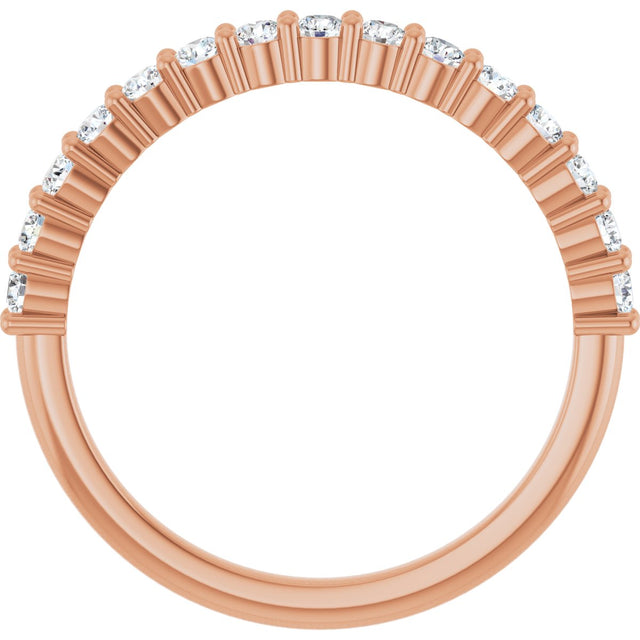 14K Gold Round Lab-Grown Diamond Milestone Anniversary Band – 1/6–3/8 CTW - Rose Gold - view 2