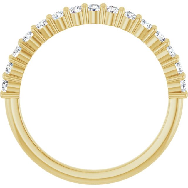 14K Gold Round Natural Diamond Milestone Anniversary Band – 1/6–5/8 CTW - Yellow Gold - view 2