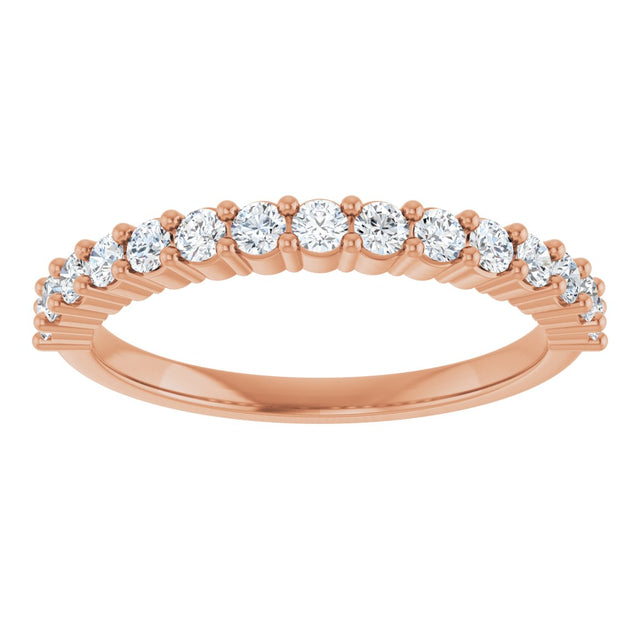 14K Gold Round Lab-Grown Diamond Milestone Anniversary Band – 1/6–3/8 CTW - Rose Gold - view 3