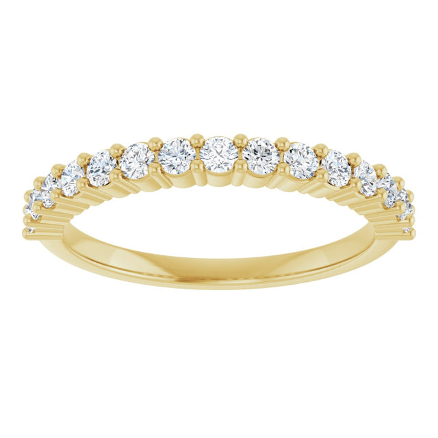 14K Gold Round Lab-Grown Diamond Milestone Anniversary Band – 1/6–3/8 CTW - Yellow Gold - view 3