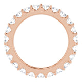 14K Gold Round Natural Diamond Shared-Prong Eternity Band – 2.5 mm Stones (1 3/8–1 1/2 CTW) .0 - Rose Gold - view 2