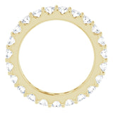 14K Gold Round Natural Diamond Shared-Prong Eternity Band – 2.5 mm Stones (1 3/8–1 1/2 CTW) .0 - Yellow Gold - view 2