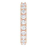 14K Gold Round Natural Diamond Shared-Prong Eternity Band – 2.5 mm Stones (1 3/8–1 1/2 CTW) .0 - Rose Gold - view 4