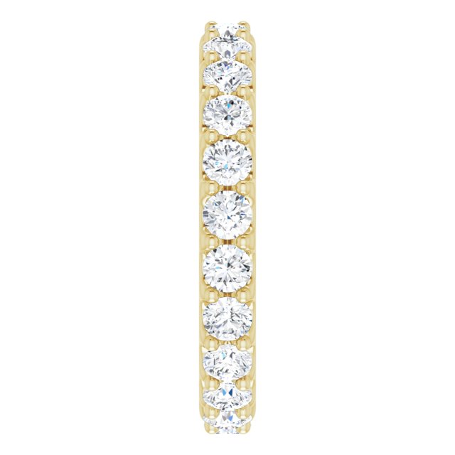 14K Gold Round Natural Diamond Shared-Prong Eternity Band – 2.5 mm Stones (1 3/8–1 1/2 CTW) .0 - Yellow Gold - view 4