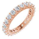 14K Gold Round Natural Diamond Shared-Prong Eternity Band – 2.5 mm Stones (1 3/8–1 1/2 CTW) .0 - Rose Gold