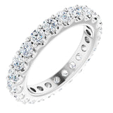 14K Gold Round Natural Diamond Shared-Prong Eternity Band – 2.5 mm Stones (1 3/8–1 1/2 CTW) .0 - White Gold